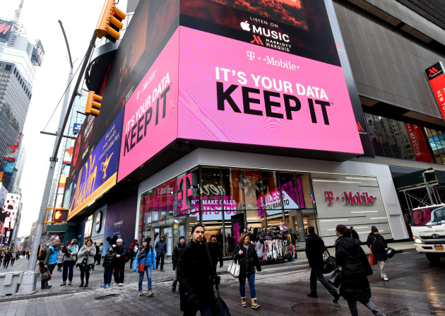T-Mobile Times Square store opening, Wednesday, Jan. 27, 2016.